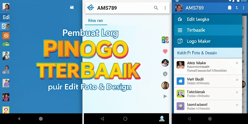 Antarmuka AMS789 yang intuitif untuk membuat logo dengan mudah.