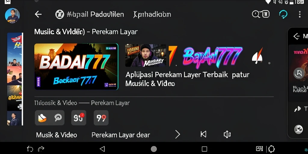 Tampilan antarmuka aplikasi BADAI777 untuk merekam layar.