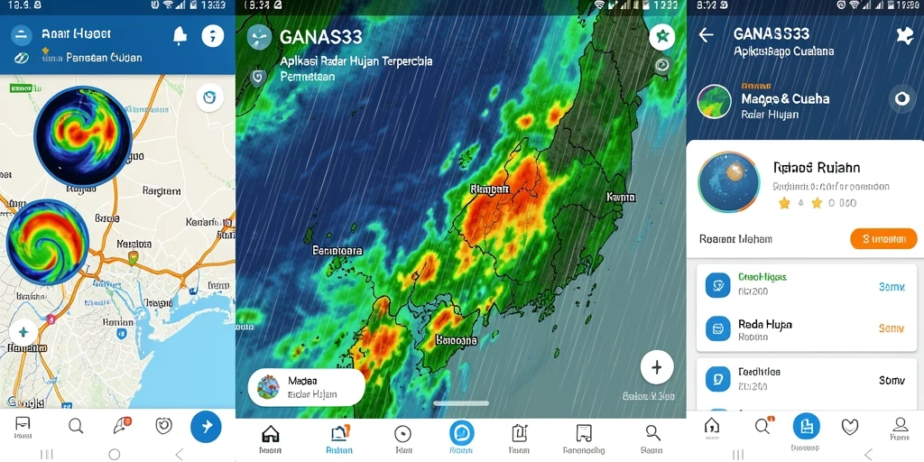 Tampilan antarmuka GANAS33 dengan fitur radar hujan yang interaktif.