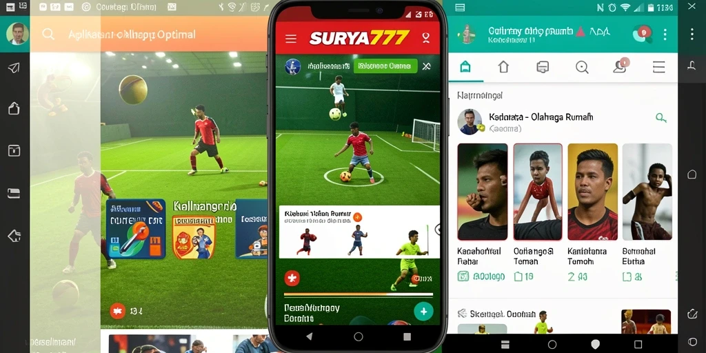 Antarmuka aplikasi SURYA777 untuk latihan Olahraga Rumah.